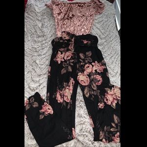 Off the shoulder bodysuit with dress pants